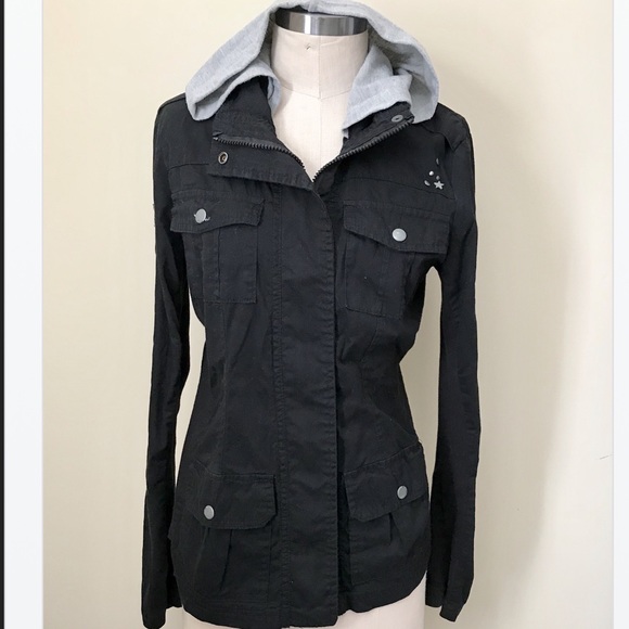 Ashley Jackets & Blazers - Ashley Military Cotton Hoodie Jacket, Med